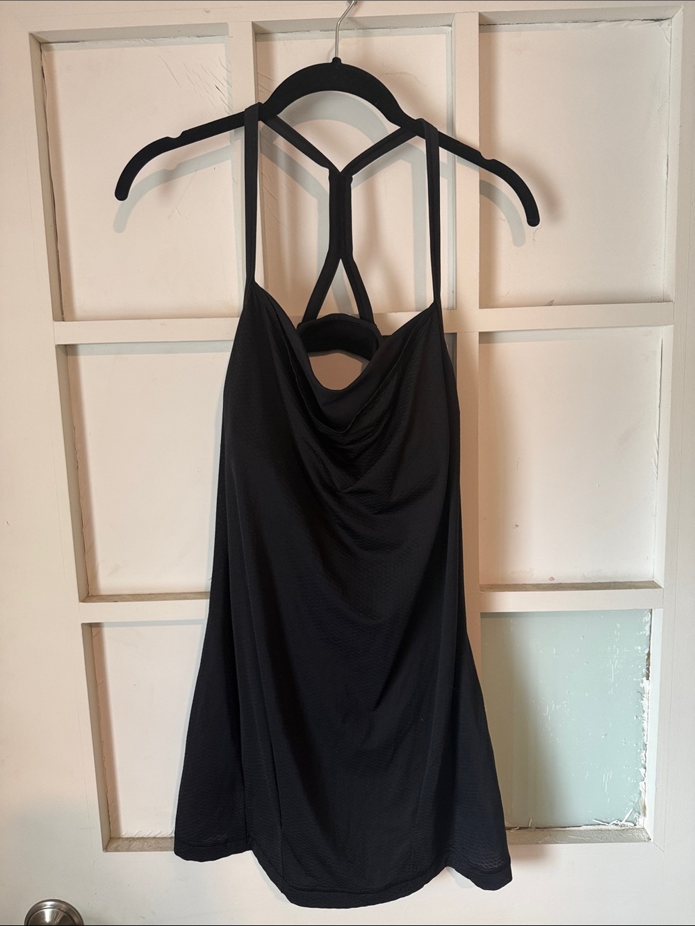 lululemon athletica Black strappy-open back tank